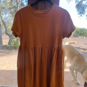 yellow/orange babydoll dress from urban outfitters
